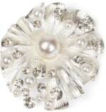 styleBREAKER Brosche Muschel Magnet Brosche mit Strass & Perle (1-tlg)